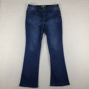 Wit Wisdom Jeans Womens 12 Blue Ab Solution Boot Cut Brittany Dark Wash Denim *